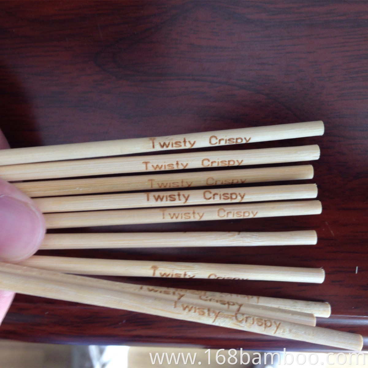 Bamboo sticks with logo